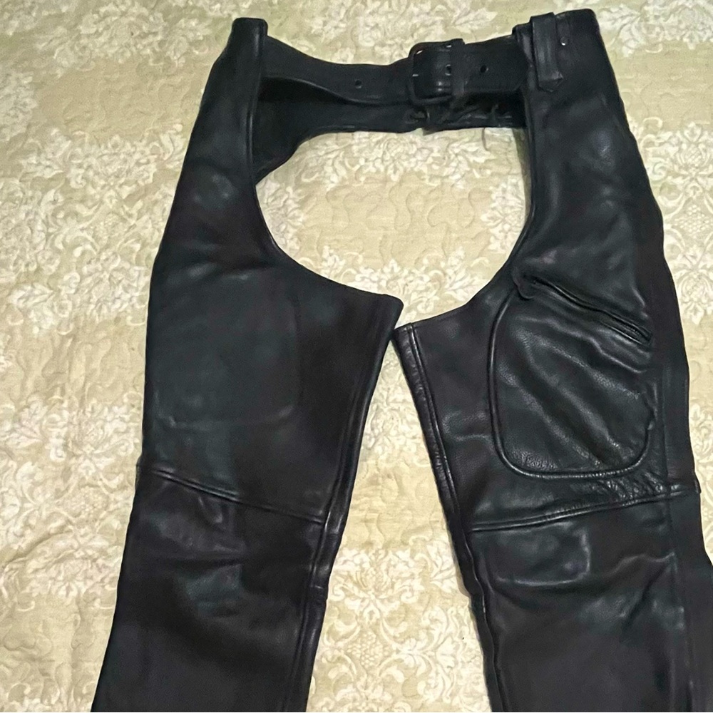 Size xs genuine leather Milwaukee leather by Shaf motorcycle chaps.